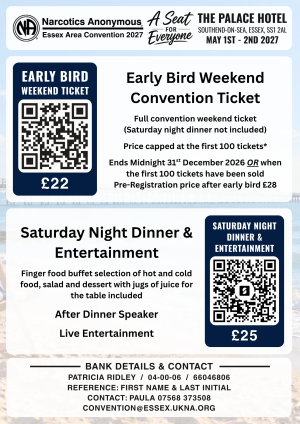 Early Bird and Saturday Night Dinner Tickets
