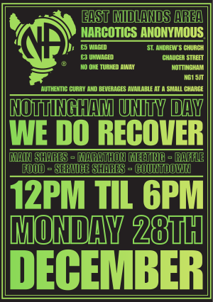 Nottingham Unity Day 2026 - We Do Recover event flyer