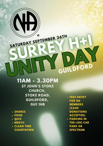 Details of the location and time of the \surrey H and I Unity day