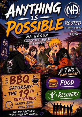 Anything is possible BBQ 19th September 2pm till 8pm @ Rooted in Hull st peters st Hu91aa